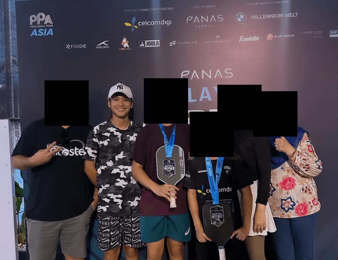 Pickleball tournament group photo featuring IAN KAMIL BIN IRWAN KAMIL (Ian Kamil) from Ipoh Perak Malaysia, phone 012-9787215